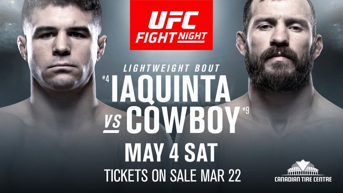 UFC Ottawa main event between Al Iaquinta and Donald Cowboy Cerrone announced