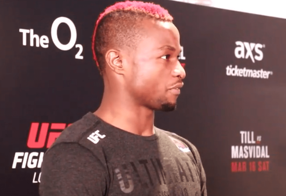 Marc Diakiese following his win against Joe Duffy at UFC London