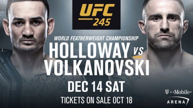 UFC 245 max holloway alex volkanovski ufc featherweight title preview betting odds