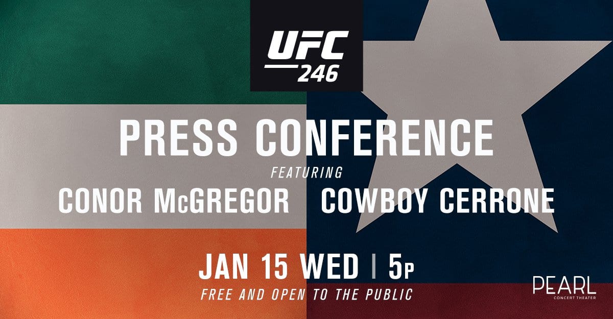 UFC 246 press conference with Conor McGregor and Donald Cerrone to take place on January 15