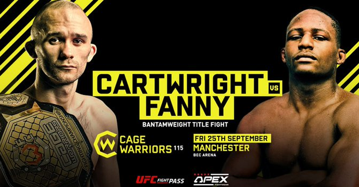CW 115 Jack Cartwright vs Gerardo Fanny Cage Warriors bantamweight title how to watch preview full fight card