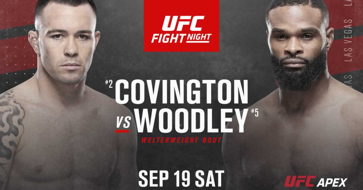 Colby Covington Tyron Woodley highlights recap full results UFC Fight Night Apex