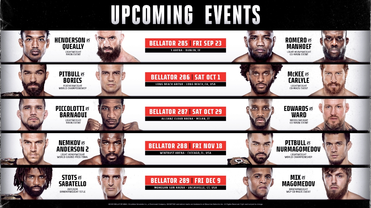 Bellator adds two more events to stacked end-of-year run